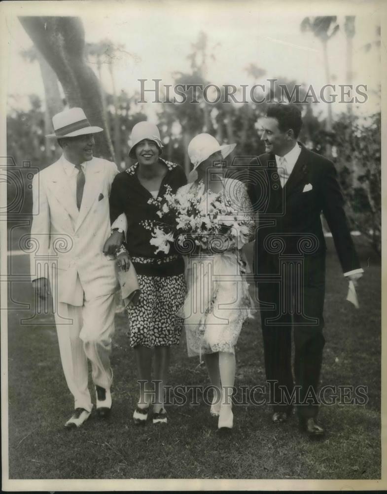 1929 Press Photo Mr & Mrs Milton & Mr & Mrs Thomas McCarter Jr at a wedding - Historic Images