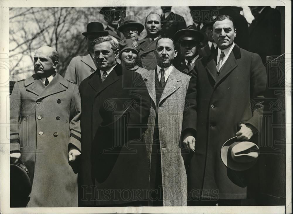 1931 Press Photo Alston Hamilton,Mayor James Hurley of Boston,HL Bush - Historic Images