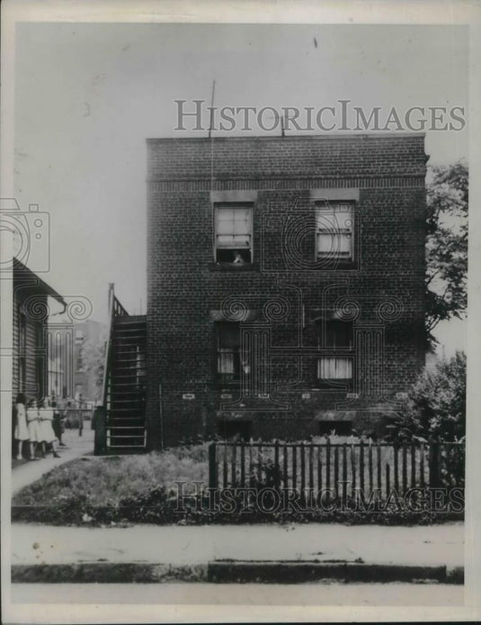 1939 Press Photo Rear view of the murder scene, a rooming house - neb95799 - Historic Images