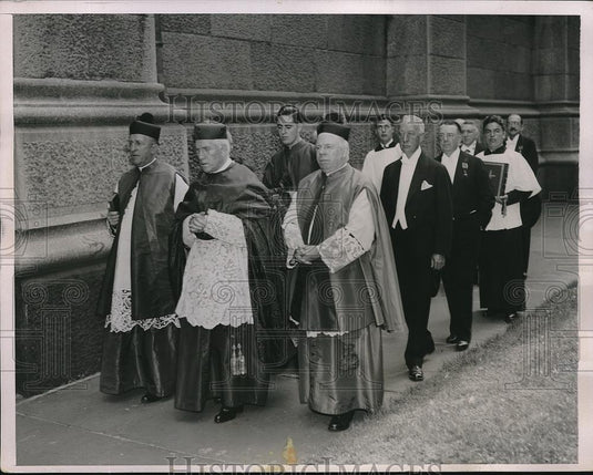 1936 Press Photo Patrick Cardinal Hayes,MGR. Splaine & MGR. Murphy - neb73958 - Historic Images