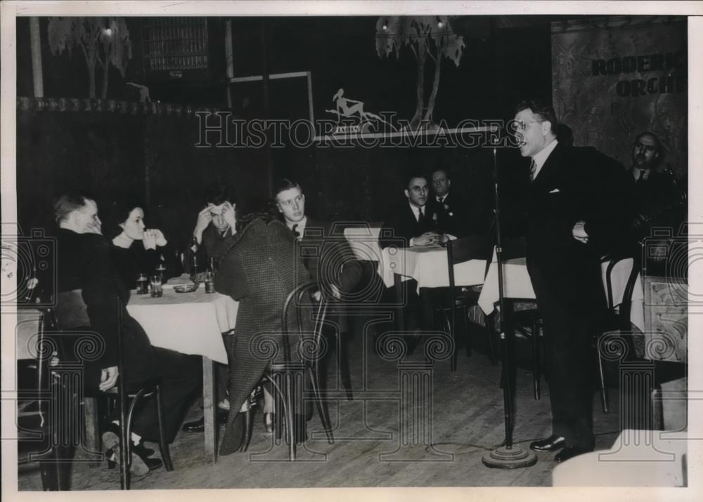 1938 Press Photo Reverend George Cooke Episcopalian Appears in Taverns - Historic Images