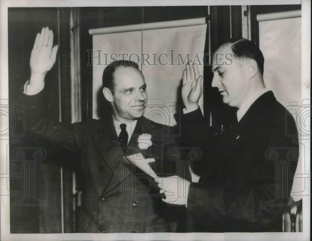 1938 Press Photo Swearing In Ceremony with John Harlan Amen &amp; John Bennett Jr - Historic Images