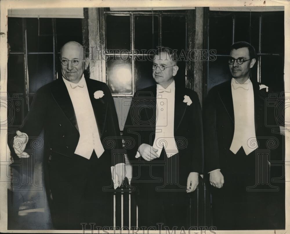 1936 Press Photo Harold Ickes, Gov Talmadge &amp; Gov Henry Horner - Historic Images