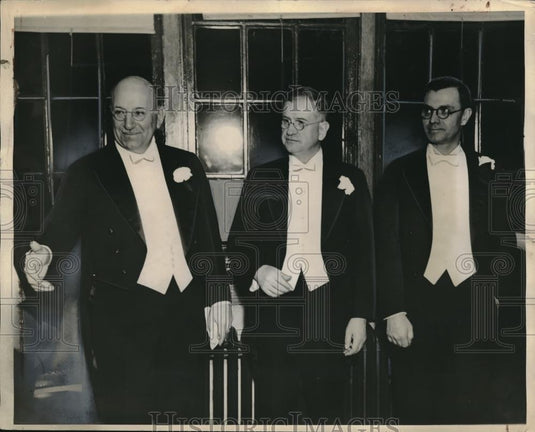 1936 Press Photo Harold Ickes, Gov Talmadge & Gov Henry Horner - Historic Images
