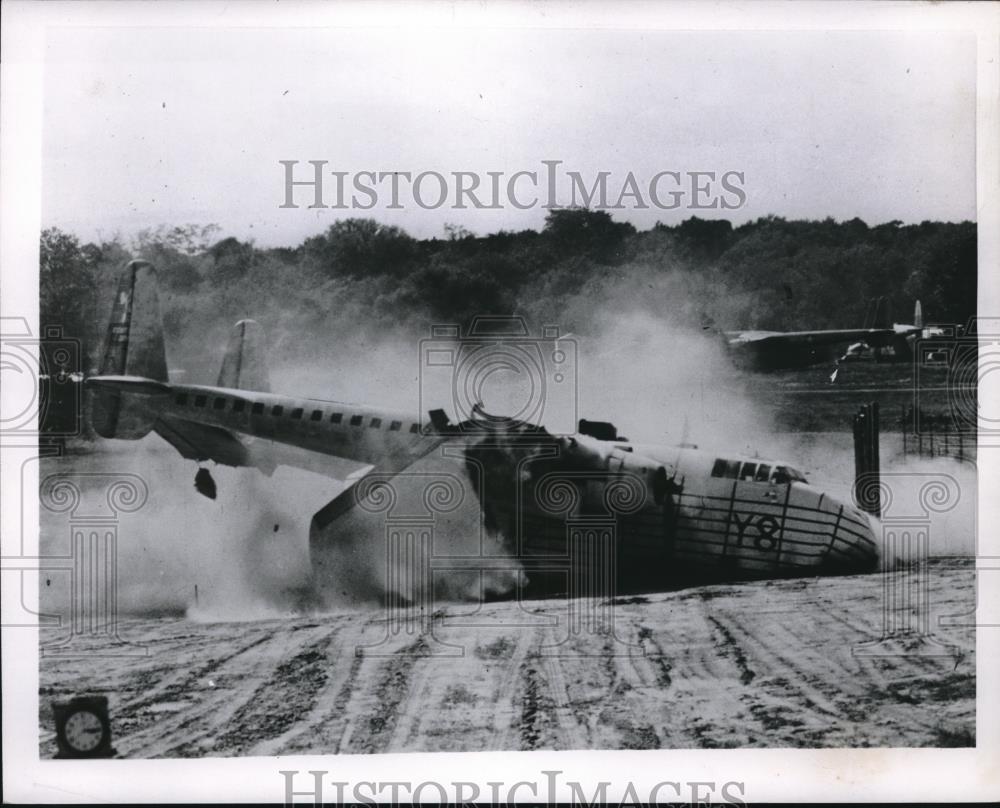 1953 Press Photo View Of Plane Crash At NACA Research Program - neb96451 - Historic Images