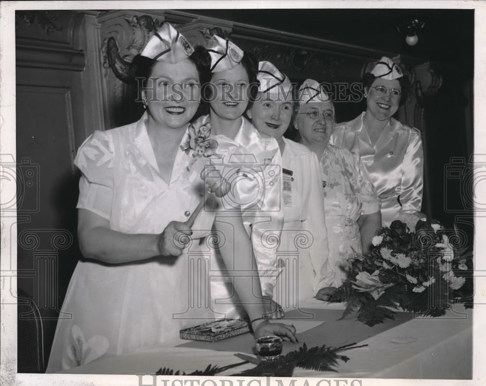 1944 Press Photo Gretta Roush, Rheta McDonald, Elsie Jones, Priscilla Pfeiffer, - Historic Images