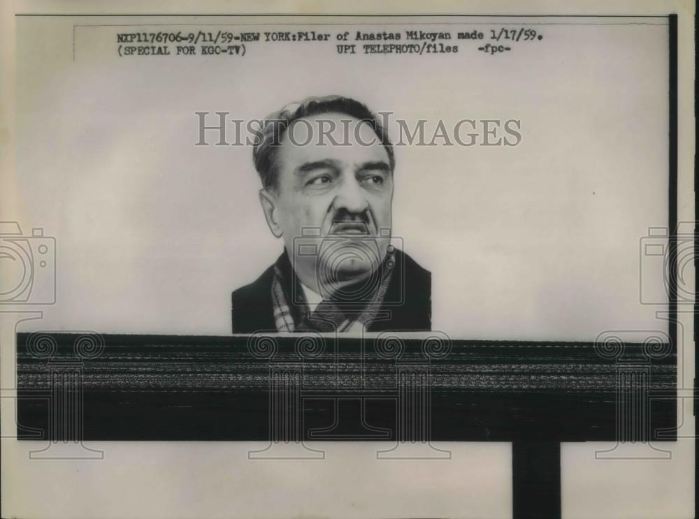 1959 Press Photo Profile of Soviet Deputy Premiere Anastas Mikoyan - neb95242 - Historic Images