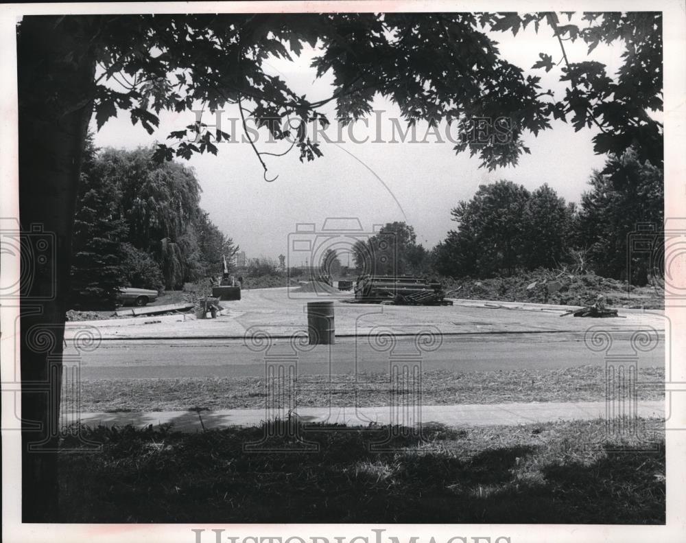 Press Photo Dover Brookpark Road Construction Dump Trucks - neb94156 - Historic Images