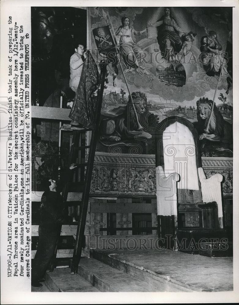 1953 Press Photo St Peter&#39;s Basilica Vatican City Italy Catholic Church - Historic Images