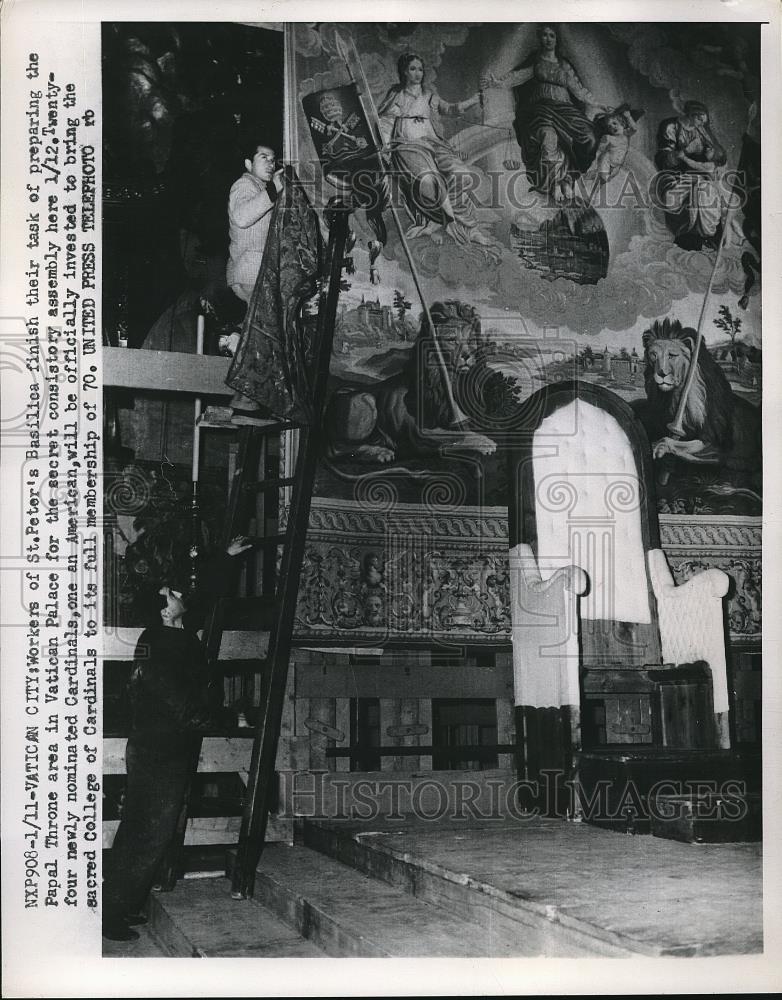 1953 Press Photo St Peter's Basilica Vatican City Italy Catholic Church - Historic Images