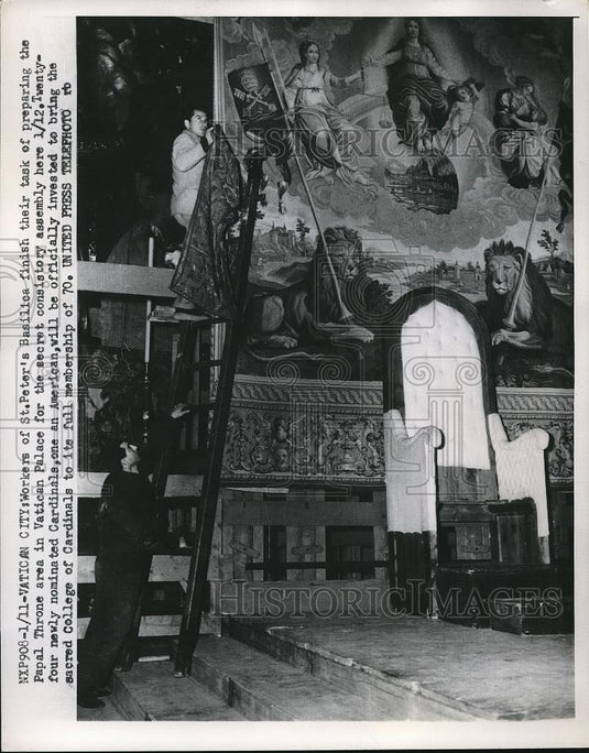 1953 Press Photo St Peter's Basilica Vatican City Italy Catholic Church - Historic Images