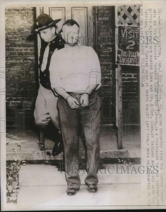 1947 Press Photo Roy Turpin Admitted Killing Sister & Trying to Kill Self - Historic Images