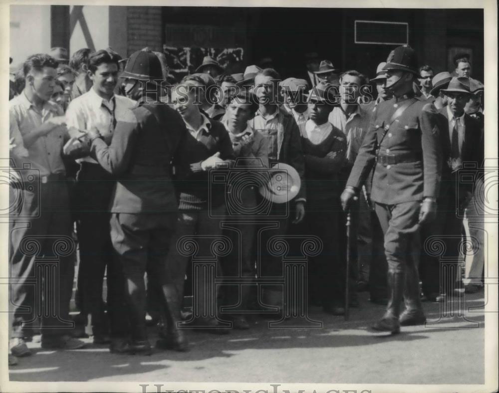 1933 Press Photo Police Controlling Crowds During Parade - nec02369 - Historic Images