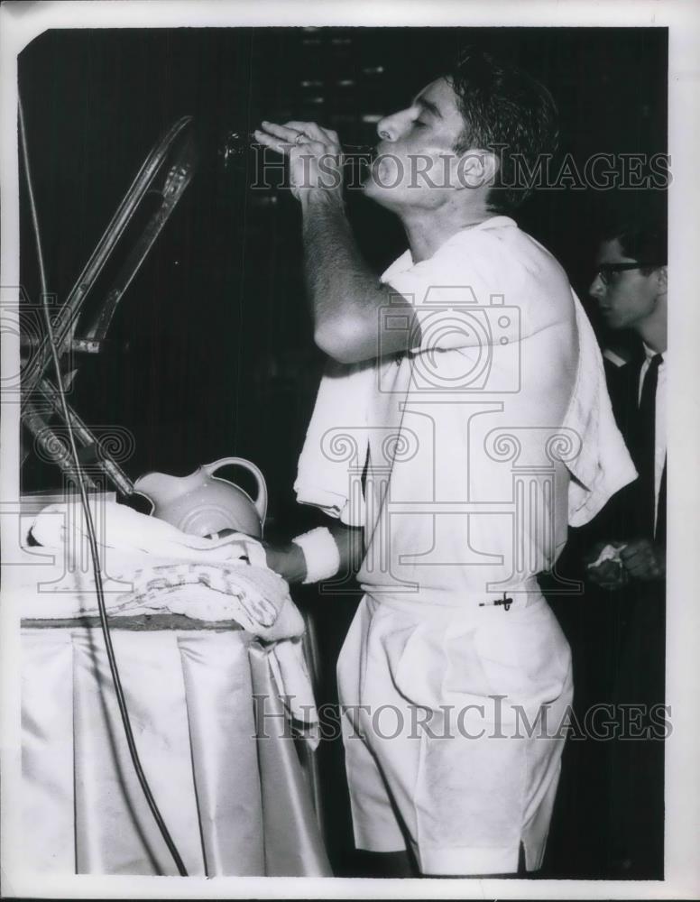 1961 Press Photo Dick Gonzales Having Drink - nec01989 - Historic Images