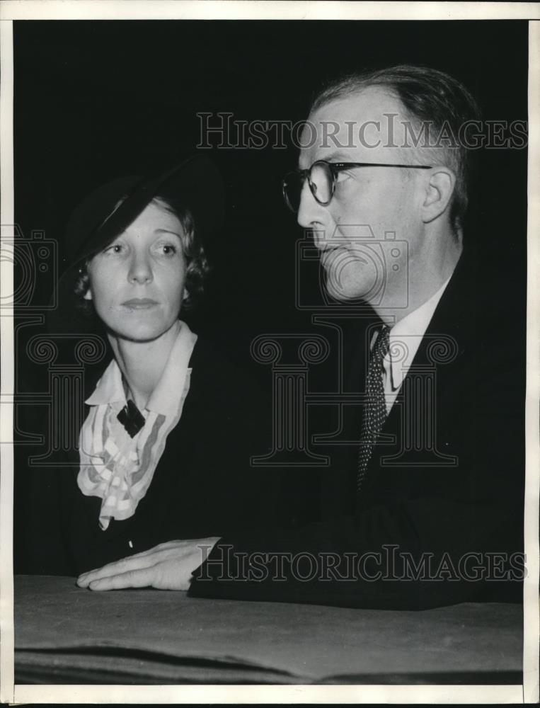 1935 Press Photo Couple Face Charges Ruth Attaway death Harley Hedd and wife - Historic Images