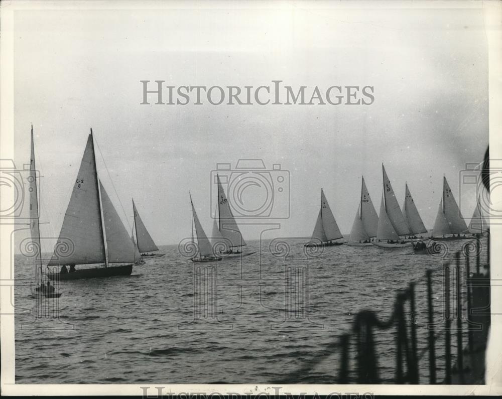 1934 Press Photo National Midwinter Sailing Regatta, Los Angeles Harbor - Historic Images
