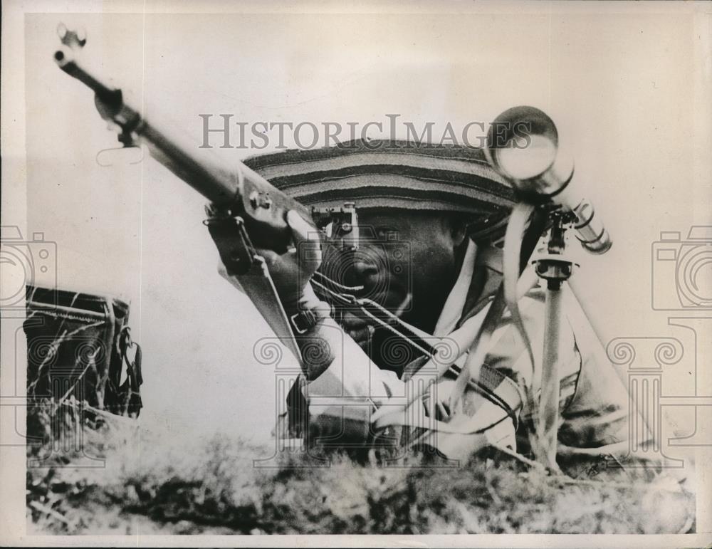 1937 Press Photo Jamaica rifleman ex Sgt RA Ewart competeing in England - Historic Images