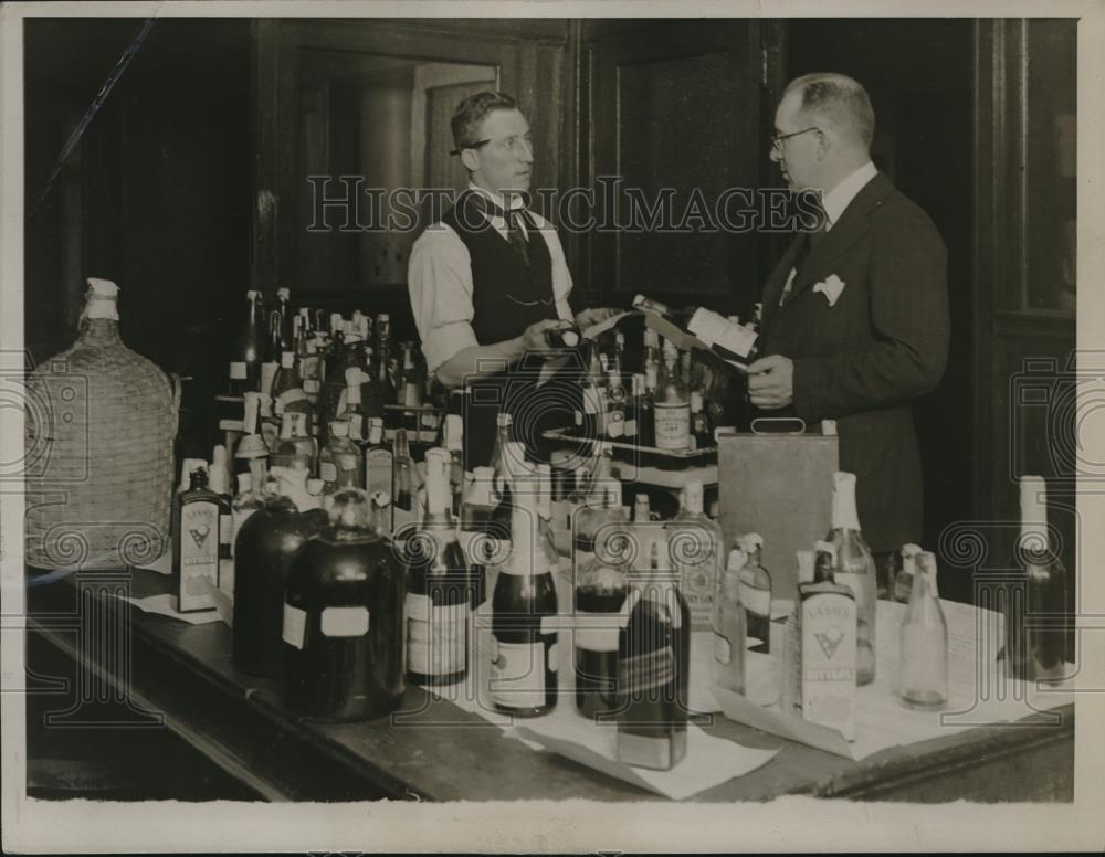 Press Photo Chief Frederick J. Jenney and Chemist Edward J. Jelly Jr - nec03569 - Historic Images