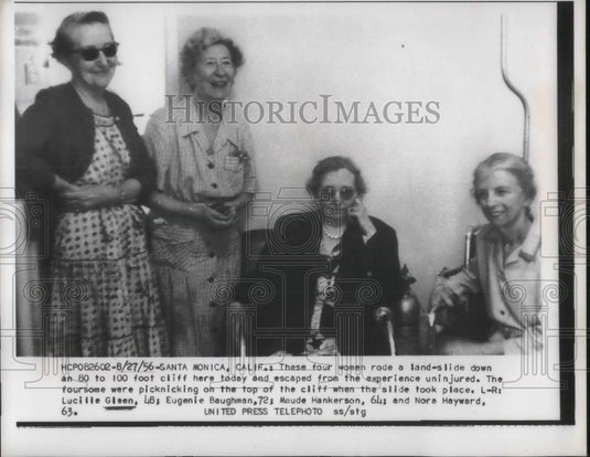 1956 Press Photo Landslide survivors in Calif. L Green, E Baughman, M Hankerson, - Historic Images
