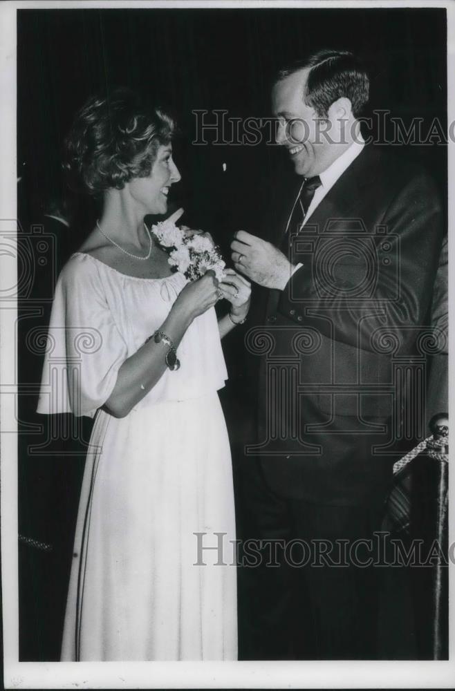 Press Photo James A Clemo And Wife At A Social Function - Historic Images