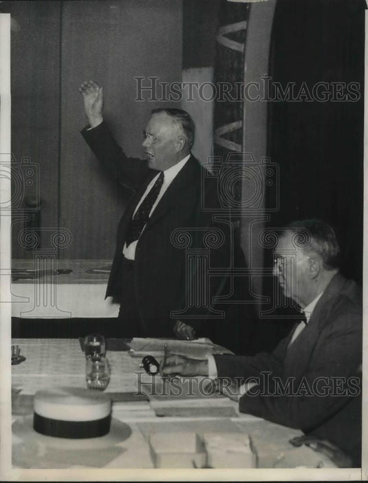 1934 Press Photo William Green addressing Steel Union Delegates - Historic Images