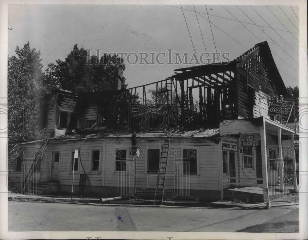 1946 Press Photo Aubuirn, Calif. Miner&#39;s Club bld fire killed 4 people - Historic Images