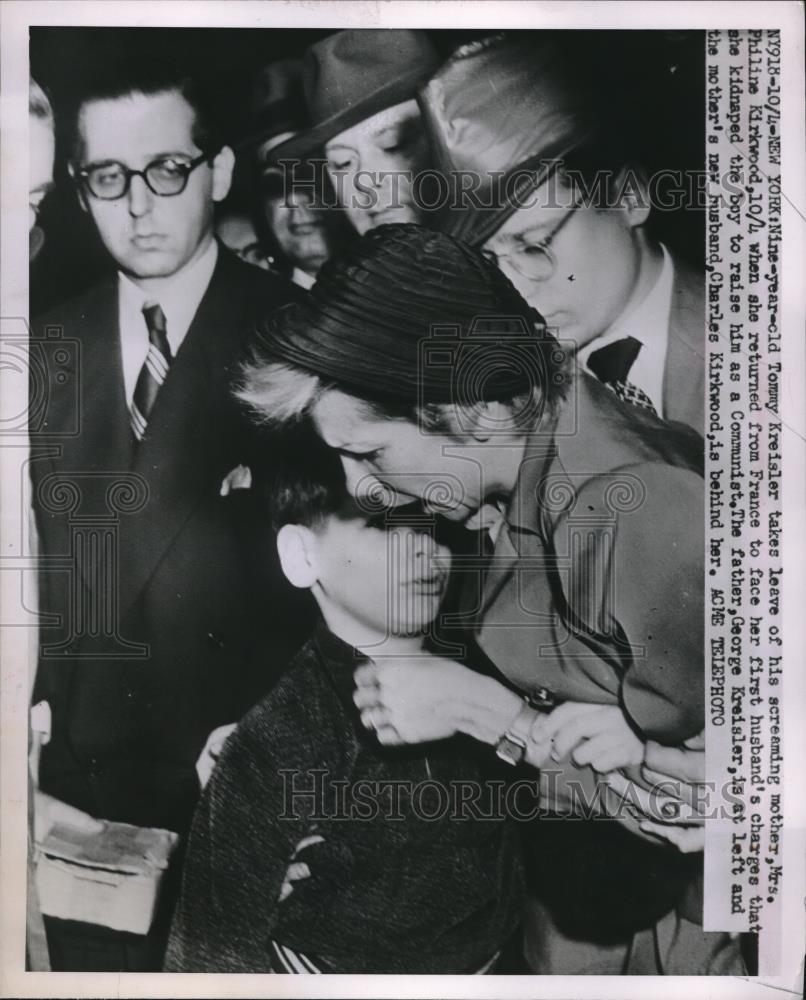 1951 Press Photo Tommy Kreisler &amp; Mr &amp; Mrs Charles Kirkwood With George Kreisler - Historic Images