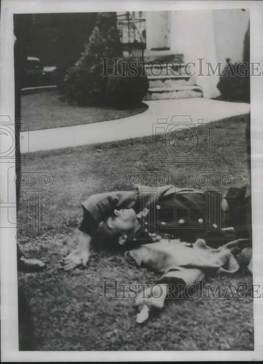 1937 Press Photo Jerry Hasagain shot by police as kidnapper - Historic Images