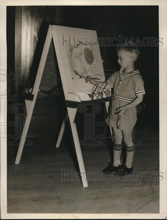 1936 Press Photo Pre-school art class, Larry Bayer - Historic Images