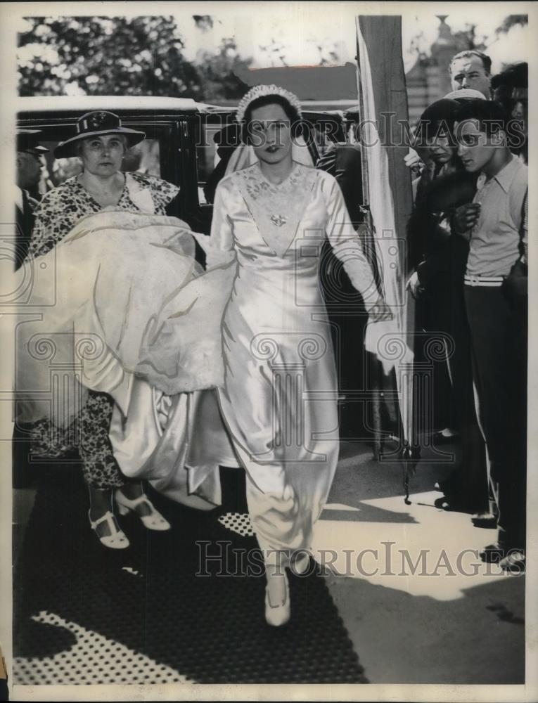 1934 Press Photo Faith Whitney (father is Casper Whitley) weds Morgan Wing Jr. - Historic Images