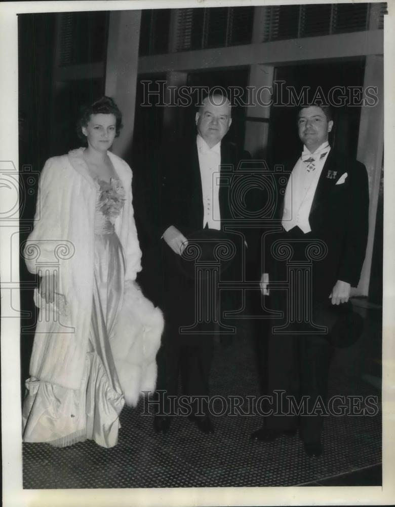 1939 Press Photo Dr. Joseph Gevaert, Mrs. Gevaert, Herbert Hoover - Historic Images