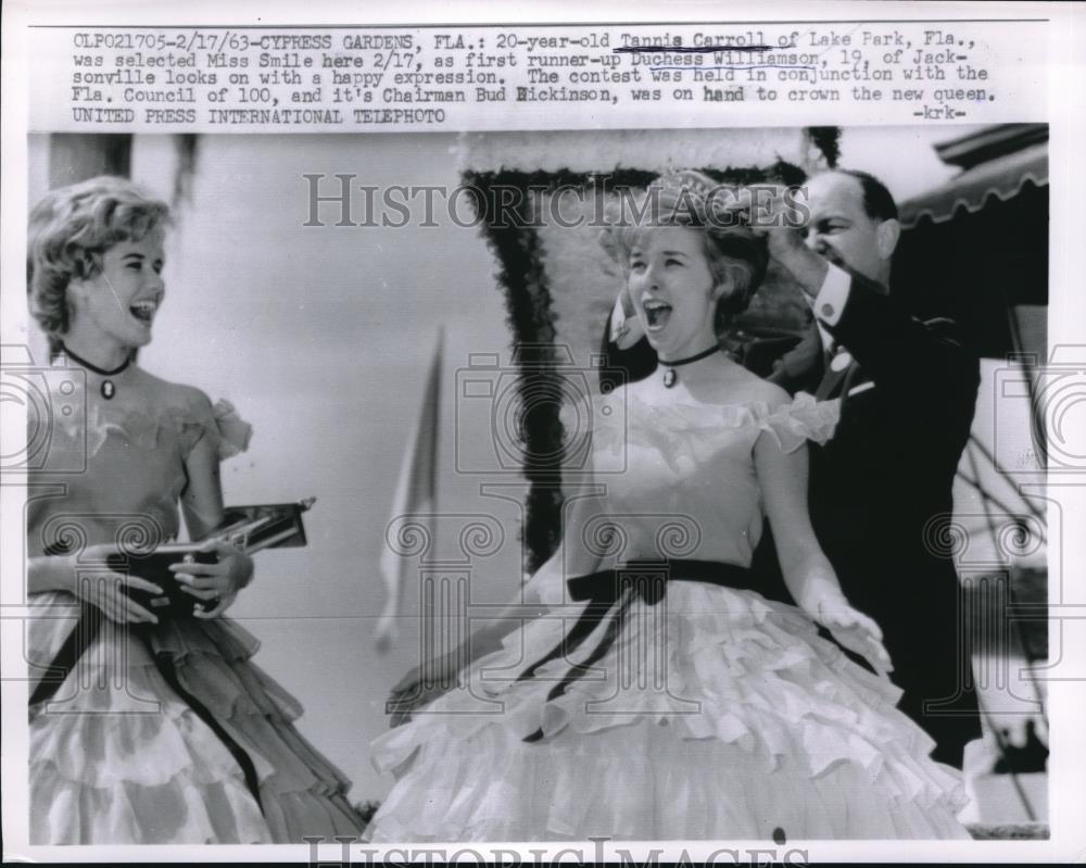 1963 Press Photo Tannis Carroll Selected Miss Smile As First Runner Up - Historic Images