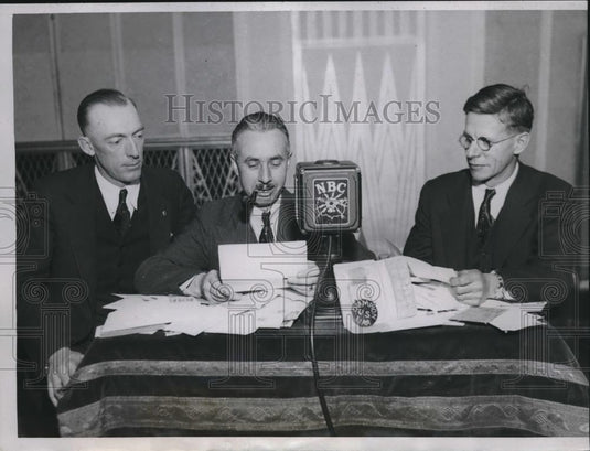1933 Press Photo HW Schenning,OC Hulett,LJ Stang of Natl Liar's Club - Historic Images