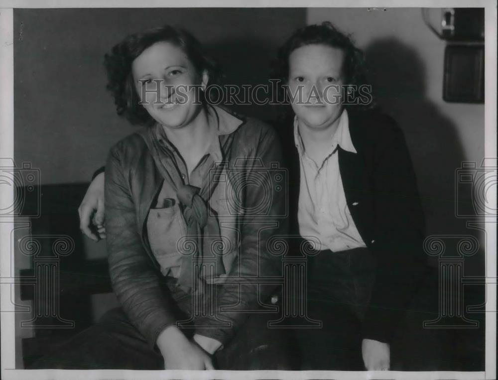 1934 Press Photo Mildred Rhoades and June Ritchie Victims of Kidnapping - Historic Images