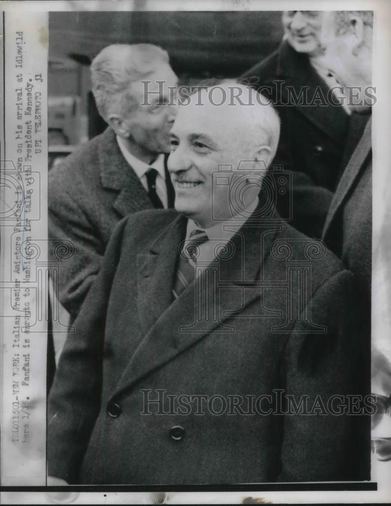 1963 Press Photo Italian Premier Amintore Fanfani To Visit Kennedy In Washington - Historic Images