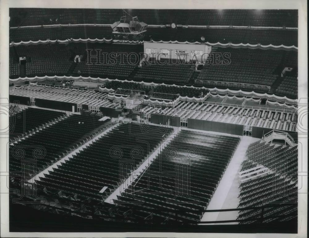 1944 Press Photo Chicago Stadium Prepared for Convention - Historic Images