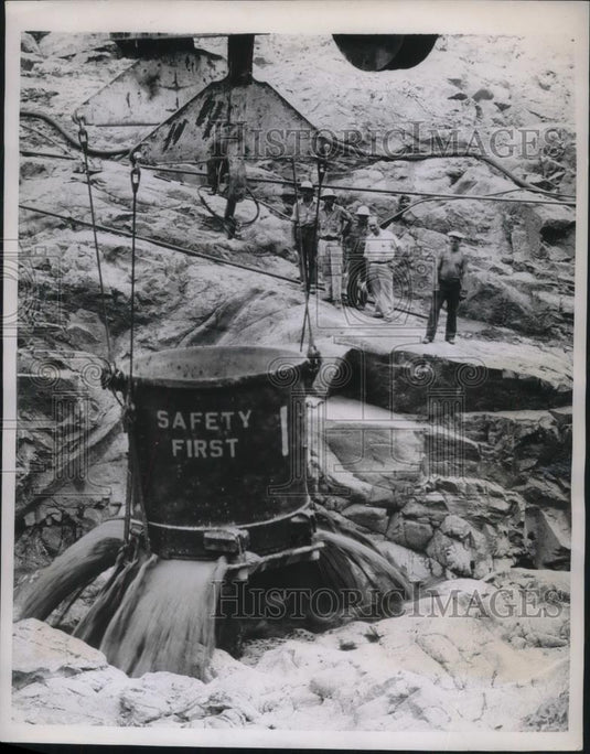 1937 Press Photo Parker Dam construction in Calif. - Historic Images