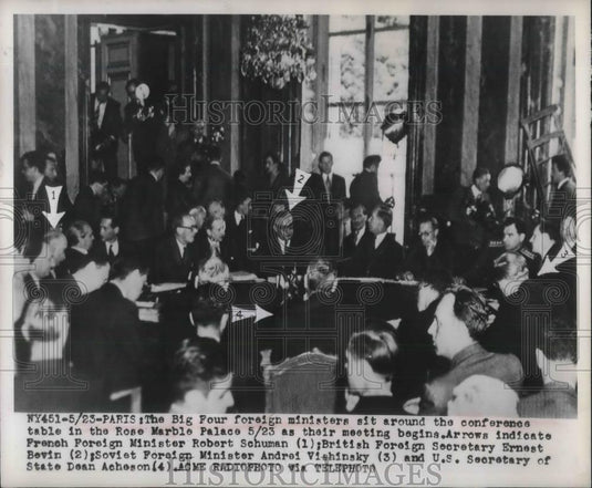 1949 Press Photo The "Big 4 " foreign ministers a the Rose Palace conference - Historic Images