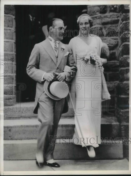 1938 Press Photo Colonel John Rudolphus Booth Wealthy Canadian & Bride - Historic Images