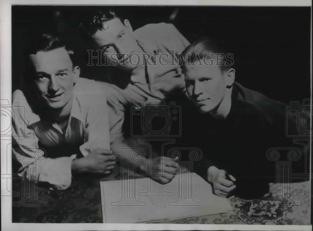 1934 Press Photo Four youths planning to swim the Mississippi from Minn. to La - Historic Images