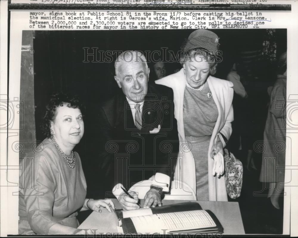 1961 Press Photo Gerosas wife Voters Poll - nec03451 - Historic Images