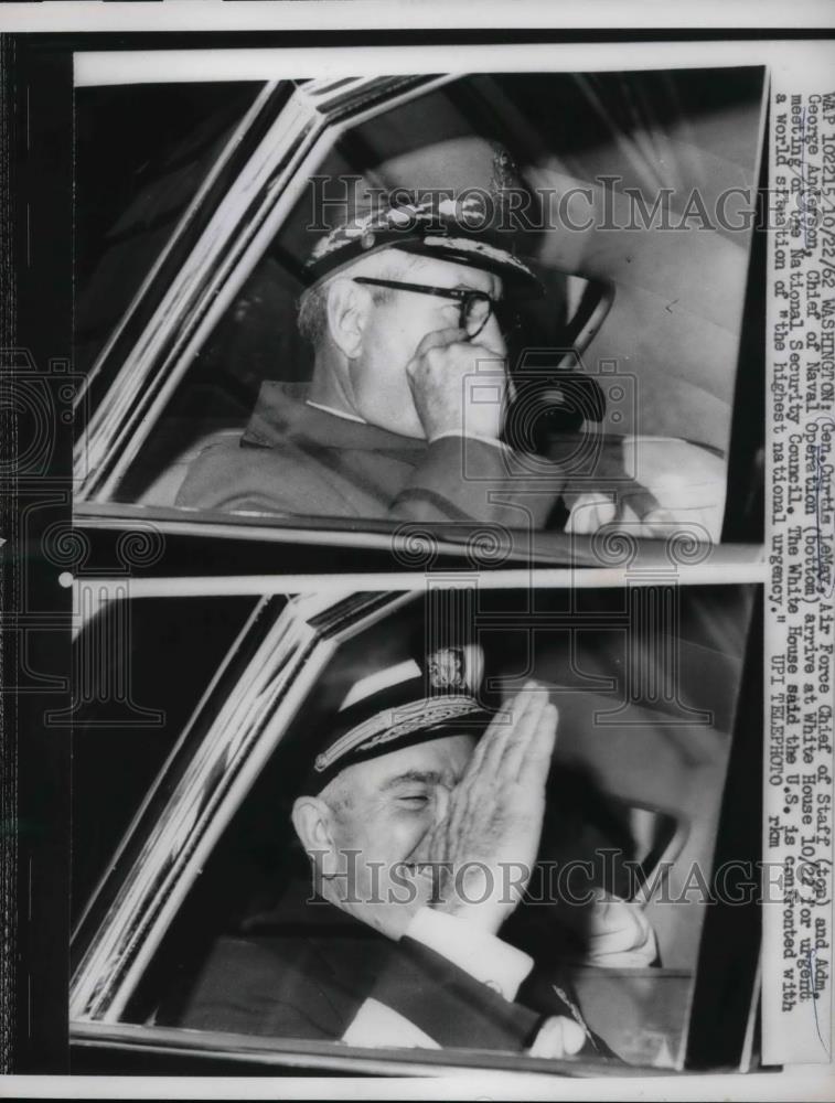 1962 Press Photo U.S Air Force Gen.Curtis Lemay &amp; U.S.Navy Adm. George ANderson. - Historic Images