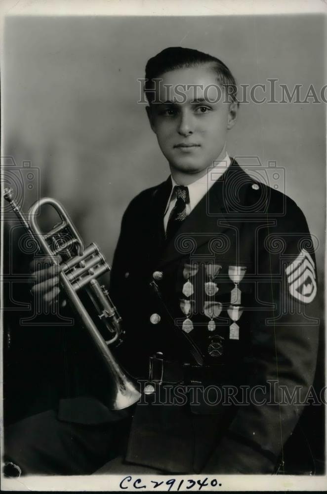 1935 Press Photo US Marine Band, Robert DeHart at age - nem07847 - Historic Images