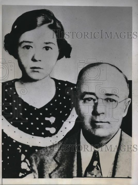 1934 Press Photo Prof. Charles H. Williams and daughter Emily - Historic Images