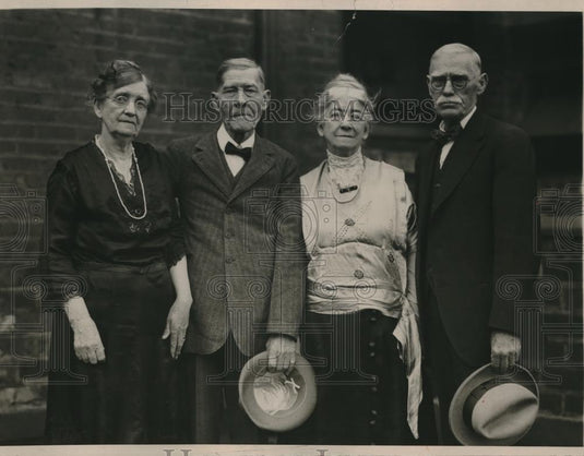 1924 Press Photo Albert C. & Frank E. Souther & Brides Of Florence Kentucky - Historic Images