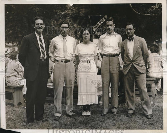 1935 Press Photo Clarence O. Field, Earle Myer, Edith Palmer, Murray Johnston, - Historic Images