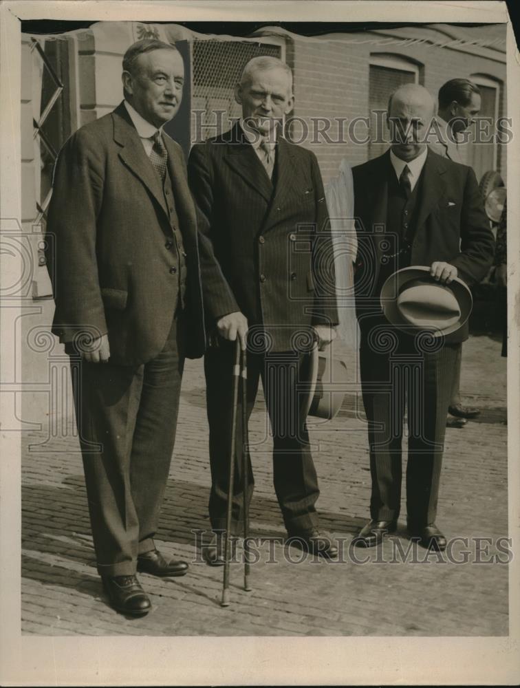 1929 Press Photo Mr Arthur Henderson, Mr Snowden &amp; Mr Graham Conference Holland - Historic Images