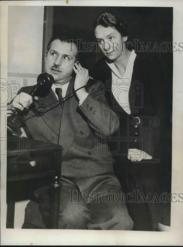 1932 Press Photo Guiseppe Castriccio Italian Consul General &amp; Wife in Chicago - Historic Images