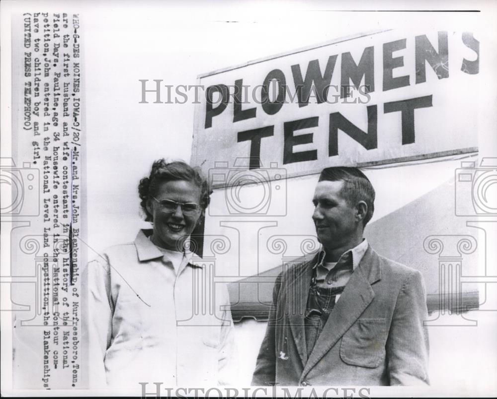 1956 Press Photo Mr &amp; Mrs John Blankenship Contestants National Field Day - Historic Images