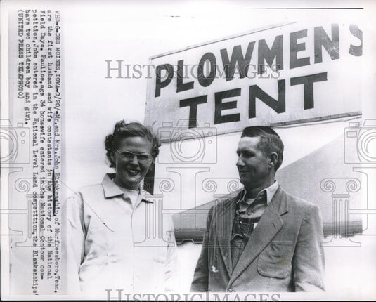 1956 Press Photo Mr & Mrs John Blankenship Contestants National Field Day - Historic Images